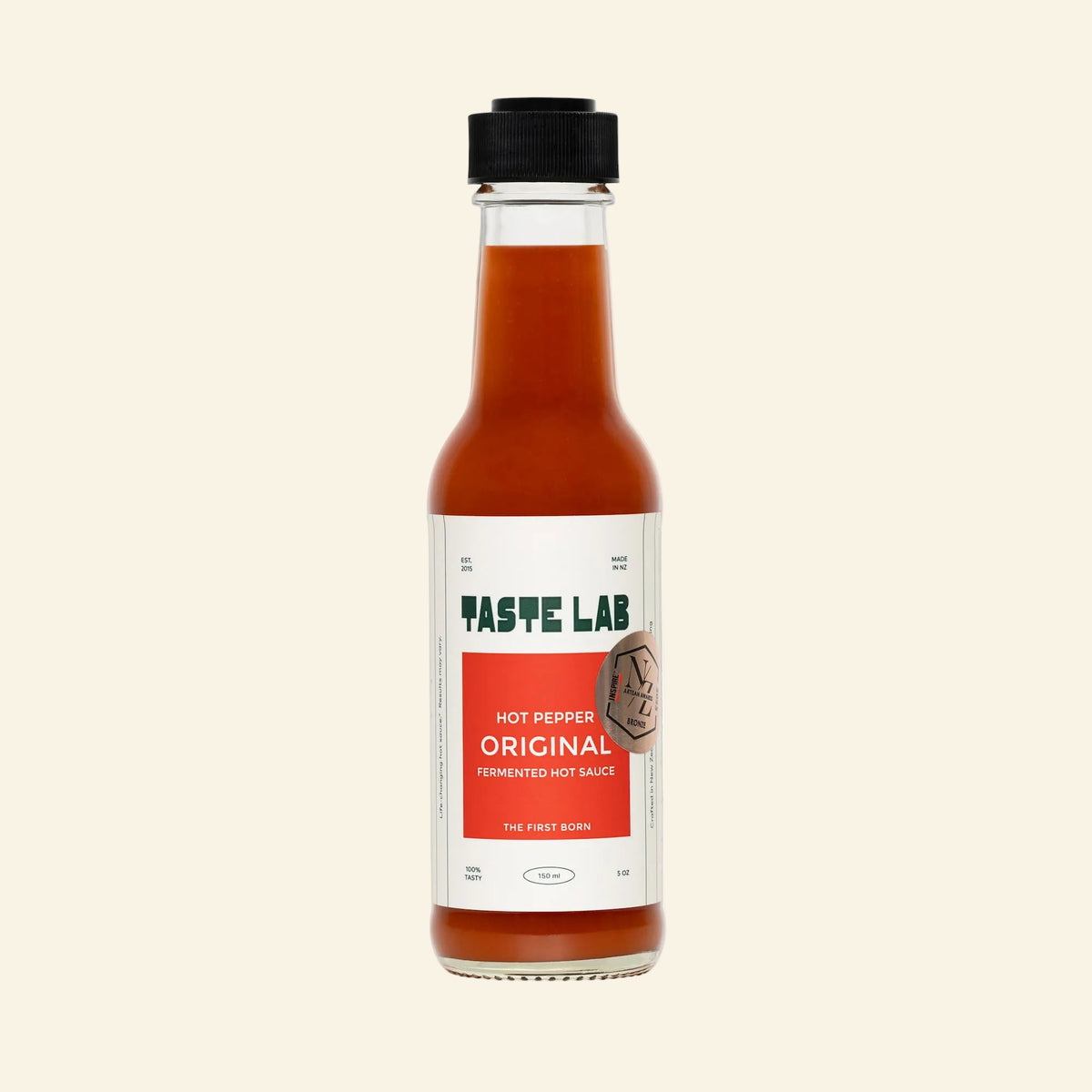 Bottle of Taste Lab Hot Pepper Original Hot Sauce