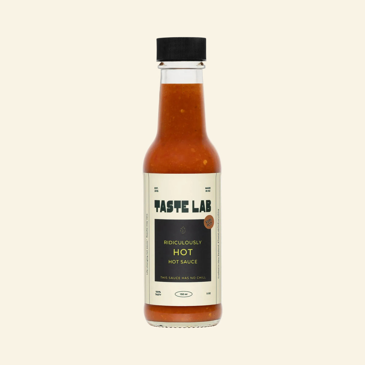 Bottle of Taste Lab Ridiculously Hot Sauce